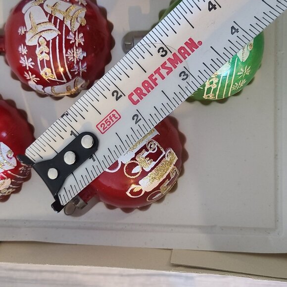 Vintage Unbreakable Christmas Ornaments Made in Italy Box of 6 - Picture 6 of 8